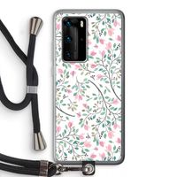 Sierlijke bloemen: Huawei P40 Pro Transparant Hoesje met koord