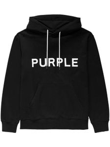 Purple Brand logo-print cotton hoodie - Noir