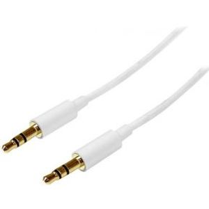 StarTech.com 1 m witte Slim 3,5 mm stereo/audiokabel M/M