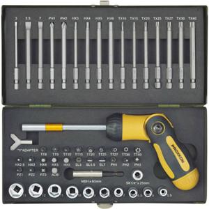 Proxxon Industrial 23104 Bitset 54-delig Binnen-zesrond (TX), Inbus, Plat, Kruiskop Pozidriv, Kruiskop Phillips