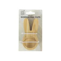 Eierdop Bunny bamboe set a 2 5x9,8x2,1cm