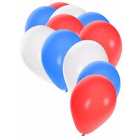 Fan ballonnen rood/wit/blauw 30 stuks - Ballonnen - thumbnail