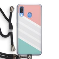 Strepen pastel: Samsung Galaxy A40 Transparant Hoesje met koord Strepen pastel: Samsung Galaxy A40 Transparant Hoesje met koord