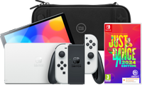 Nintendo Switch OLED Wit + Just Dance 2024 + BlueBuilt Beschermhoes