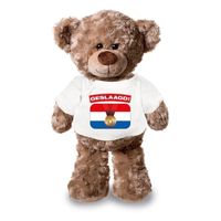 Knuffel teddybeer Geslaagd! wit shirt 24 cm