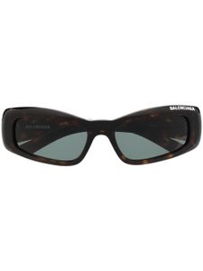 Balenciaga Eyewear lunettes de soleil à logo imprimé - Marron