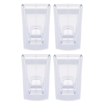Tesa Powerstrips ophang haken - 4x - transaparant - kunststof - 1 kg - voor tegels en glas