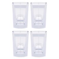 Tesa Powerstrips ophang haken - 4x - transaparant - kunststof - 1 kg - voor tegels en glas
