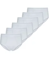 Beeren 6 stuks heren slips met gulp wit - Voordeelpack - thumbnail