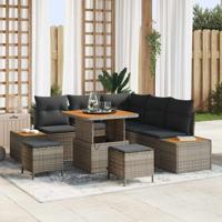 Tuinbankenset 8 pcs Grijs poly rattan