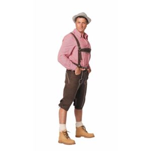 Bruine luxe bierfeest/oktoberfest  lederhosen verkleedkleding lange broek voor heren 54 (XL)  -