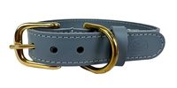 SAZZZ HALSBAND HOND BRAVEHEART CLASSIC LEER LICHTBLAUW 22-28X1,5 CM - thumbnail