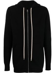 Rick Owens hoodie zippé à lien de resserrage - Noir