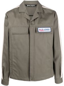 Palm Angels Paradise-embroidered shirt jacket - Vert