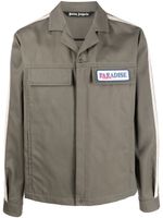 Palm Angels Paradise-embroidered shirt jacket - Vert