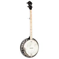 Ortega Falcon Series 5-string Banjo Transparent Charcoal elektrisch-akoestische banjo met gigbag - thumbnail