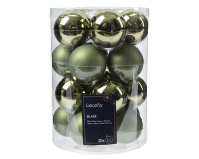 Kerstbal glas d6 cm rosemarijn 20st - Decoris