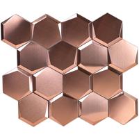 Zelfklevende 3D Tegel Cubi Brons