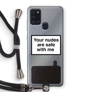 Safe with me: Samsung Galaxy A21s Transparant Hoesje met koord