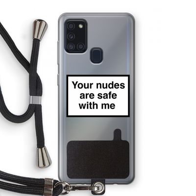 Safe with me: Samsung Galaxy A21s Transparant Hoesje met koord