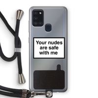 Safe with me: Samsung Galaxy A21s Transparant Hoesje met koord