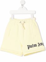 Palm Angels Kids short de sport à lien de resserrage - Jaune