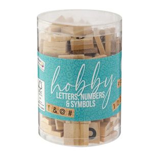 Hobby knutsel letters/cijfers/symbolen - hout - 2 cm - 125 stuks   -
