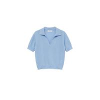 Mango fijngebreide polo lichtblauw - thumbnail