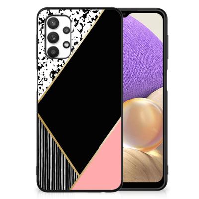 Samsung Galaxy A32 5G Backcover Zwart Roze Vormen