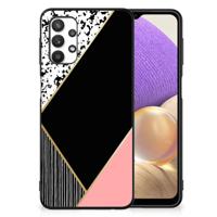 Samsung Galaxy A32 5G Backcover Zwart Roze Vormen