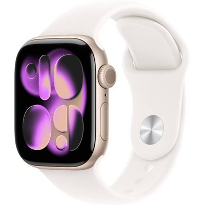 Apple Watch Series 11 GPS + Cellular 42 mm Aluminium kast Sport Band Lichtroze S/M