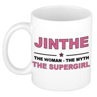 Jinthe cadeau mok - Woman Myth Supergirl - naam koffiemok - 300 ml - collega - moederdag