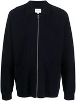 Norse Projects zip-up fine-knit cardigan - Bleu