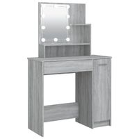 The Living Store Kaptafel - Kaptafel - Afmetingen- 86.5 x 35 x 136 cm - Kleur- Grijs sonoma eiken - Ken- Duurzaam