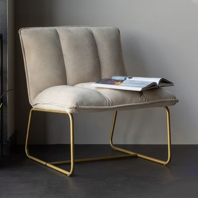 WOOOD Fauteuil 'Fie' Rib, kleur Zand