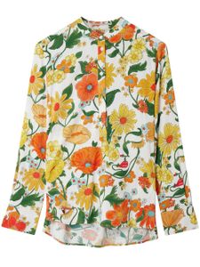 Stella McCartney chemise sans col à imprimé Lady Garden - Jaune