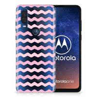 Motorola One Vision | TPU bumper | Waves Roze