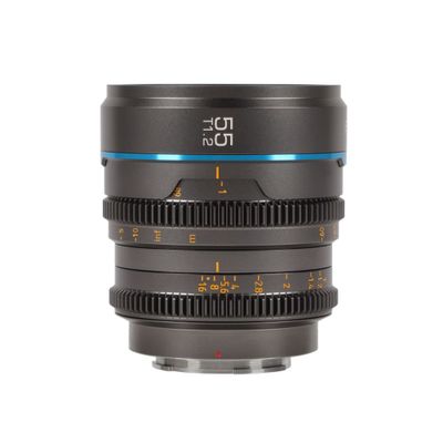 Sirui Nightwalker Series 55mm T1.2 S35 Manual Focus Cine Lens RF Mount, gun metal grijs