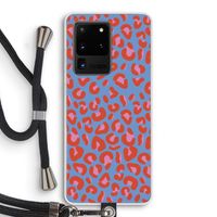 Leopard blue: Samsung Galaxy S20 Ultra Transparant Hoesje met koord