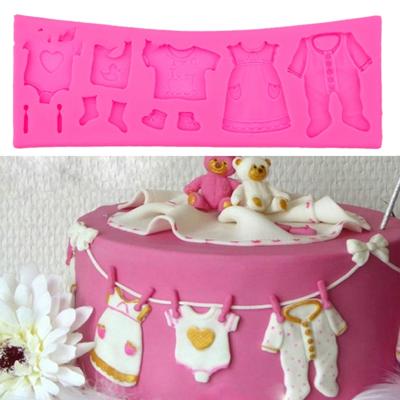 2 stuks bakken schimmel baby schoenen fondant taart mal Kid kleding silicone DIY chocolade West Point Mold