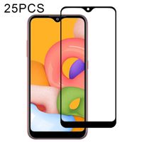 Voor Galaxy A01 25 PCS Full Glue Full Cover Screen Protector Tempered Glass Film