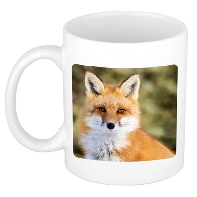 Dieren foto mok vos - vossen beker wit 300 ml