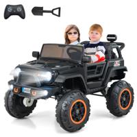 2-Zits Elektrische Kinderauto met 2,4G Afstandsbediening & Schop Elektrisch Voertuig met Muziek & LED-Verlichting & 3 Snelheden