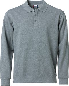 Clique 021032 Basic Polo Sweater - Grijsmelange - 5XL