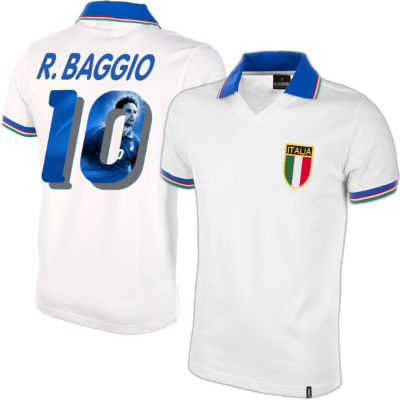 Italië Retro Shirt Uit WK 1982 + R. Baggio 10 (Photo Style)