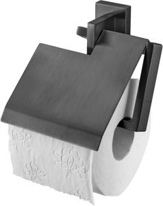 Haceka Edge toiletrolhouder met klep 12,8x4,6x14,7cm grafiet