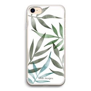 Tropical watercolor leaves: iPhone 7 Transparant Hoesje