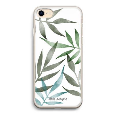 Tropical watercolor leaves: iPhone 7 Transparant Hoesje