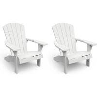 Keter Troy Adirondack Tuinstoel - set van 2 - 85x80x96.5cm - Wit