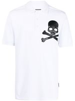 Philipp Plein polo en coton à patch tête de mort - Blanc - thumbnail